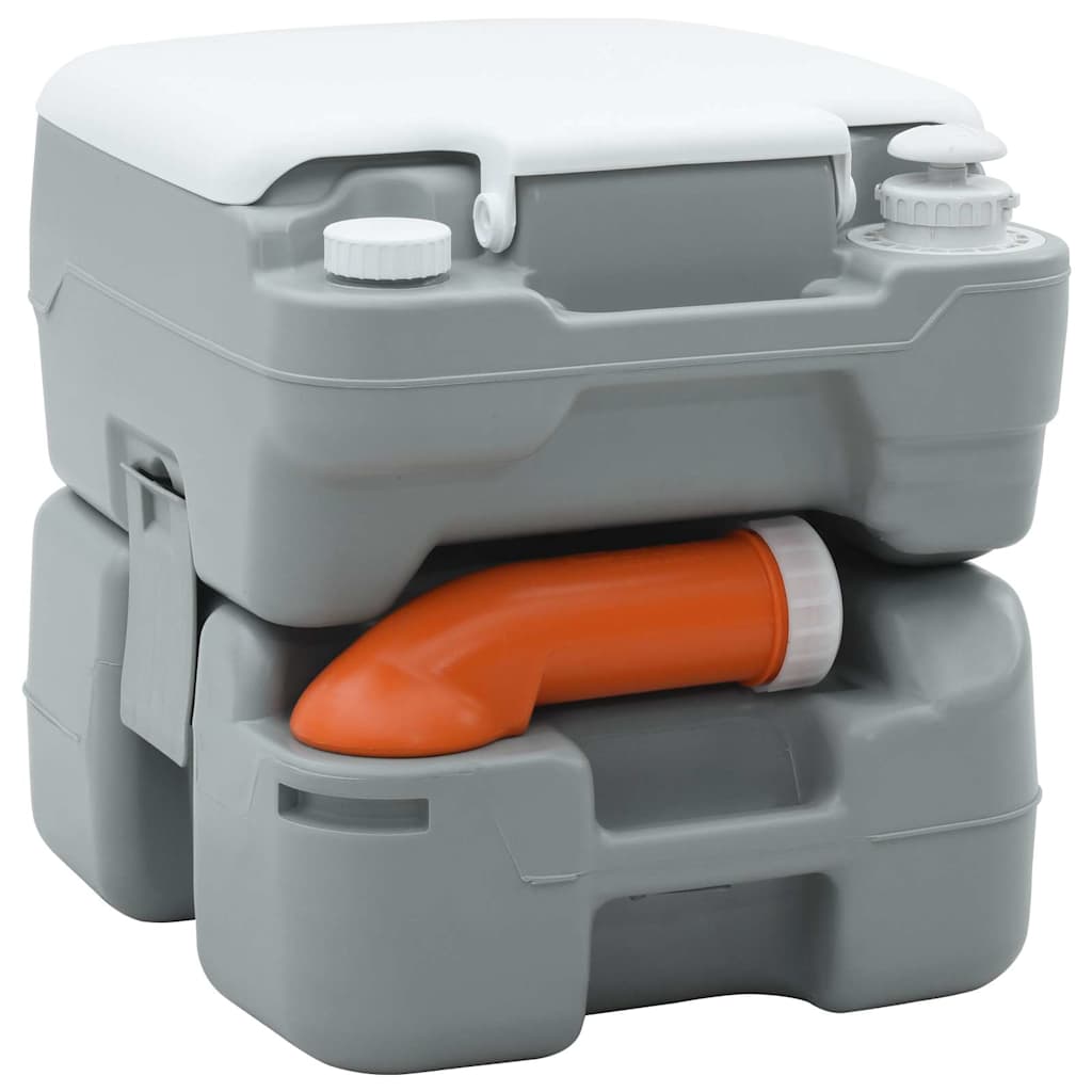 Toilette da Campeggio Grigio e Bianco 41,5 x 36,5 x 37,5 cm