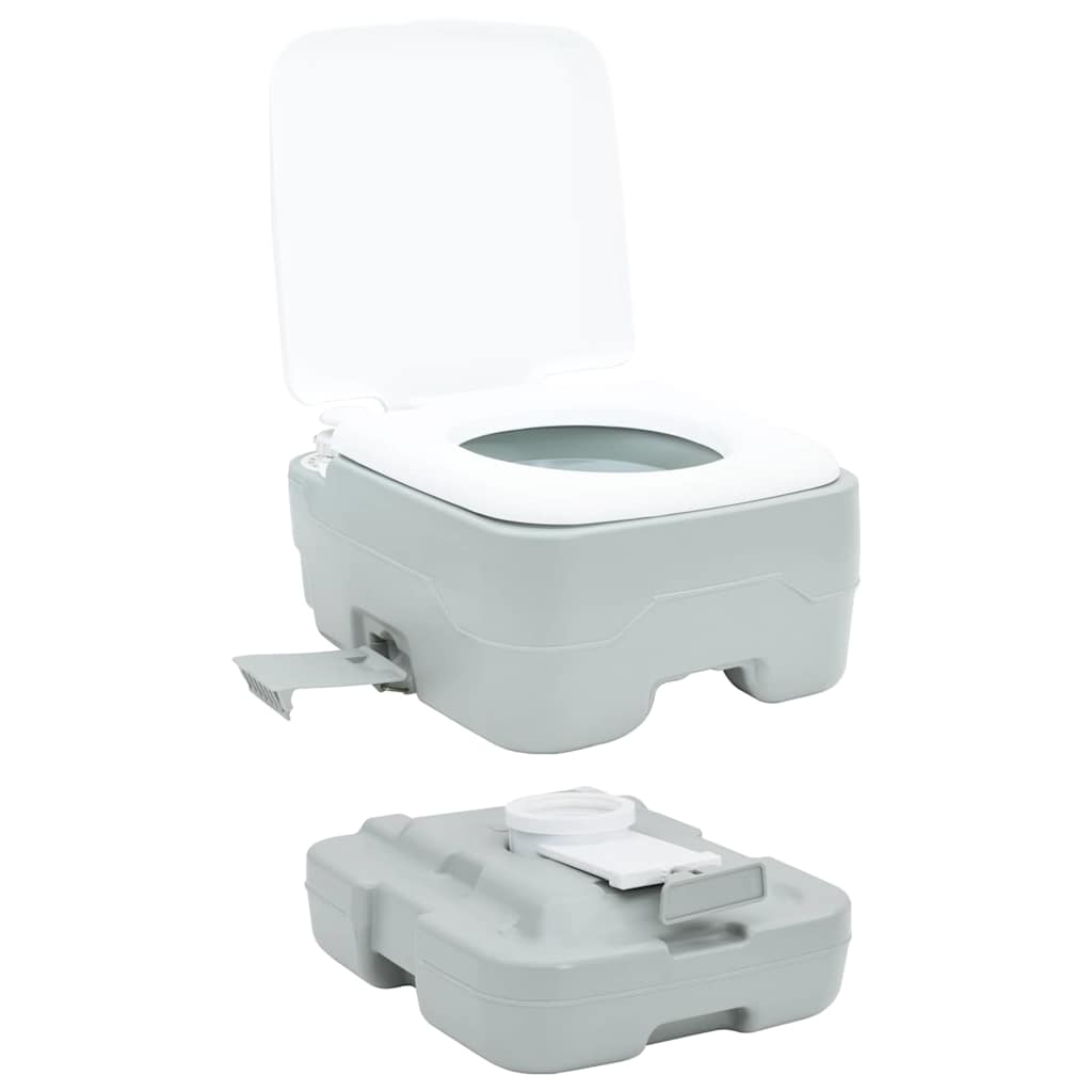 Toilette da Campeggio Grigio e Bianco 41,5 x 36,5 x 30 cm