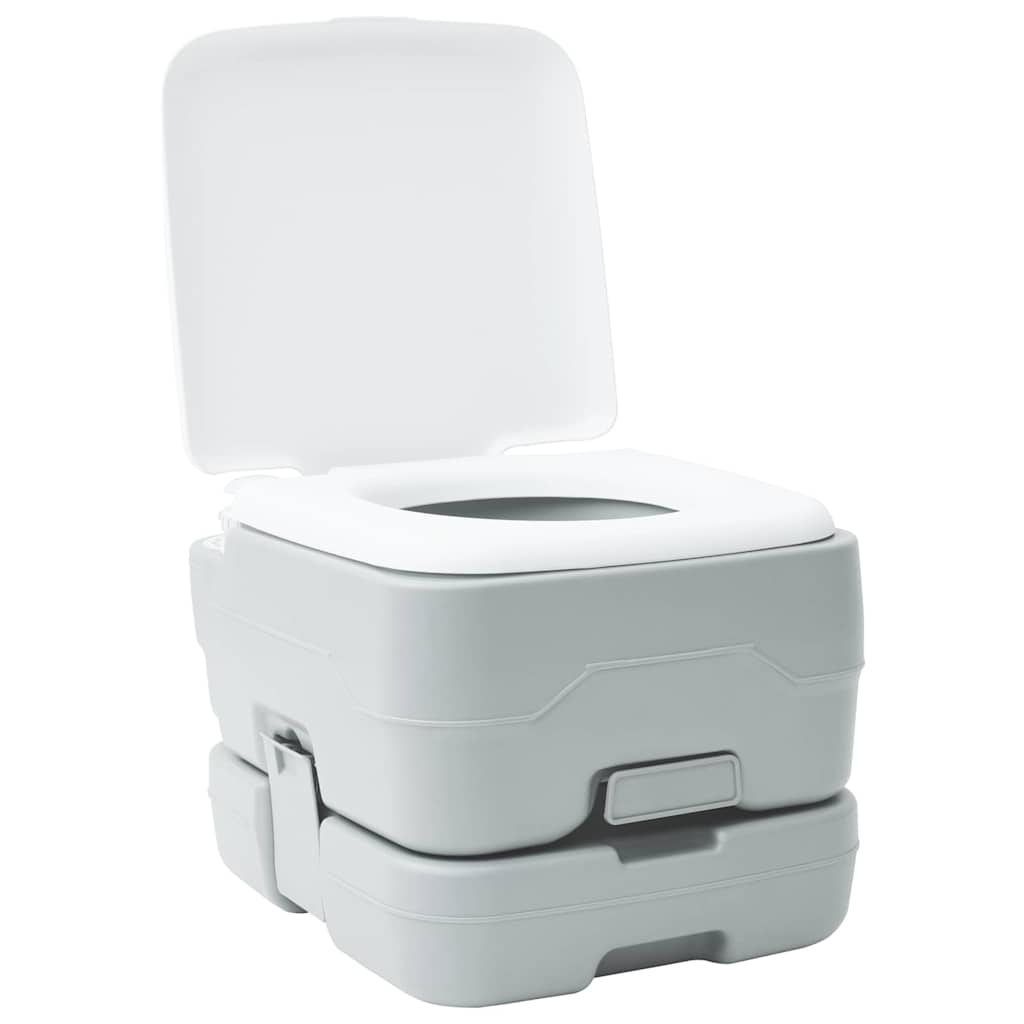 Toilette da Campeggio Grigio e Bianco 41,5 x 36,5 x 30 cm