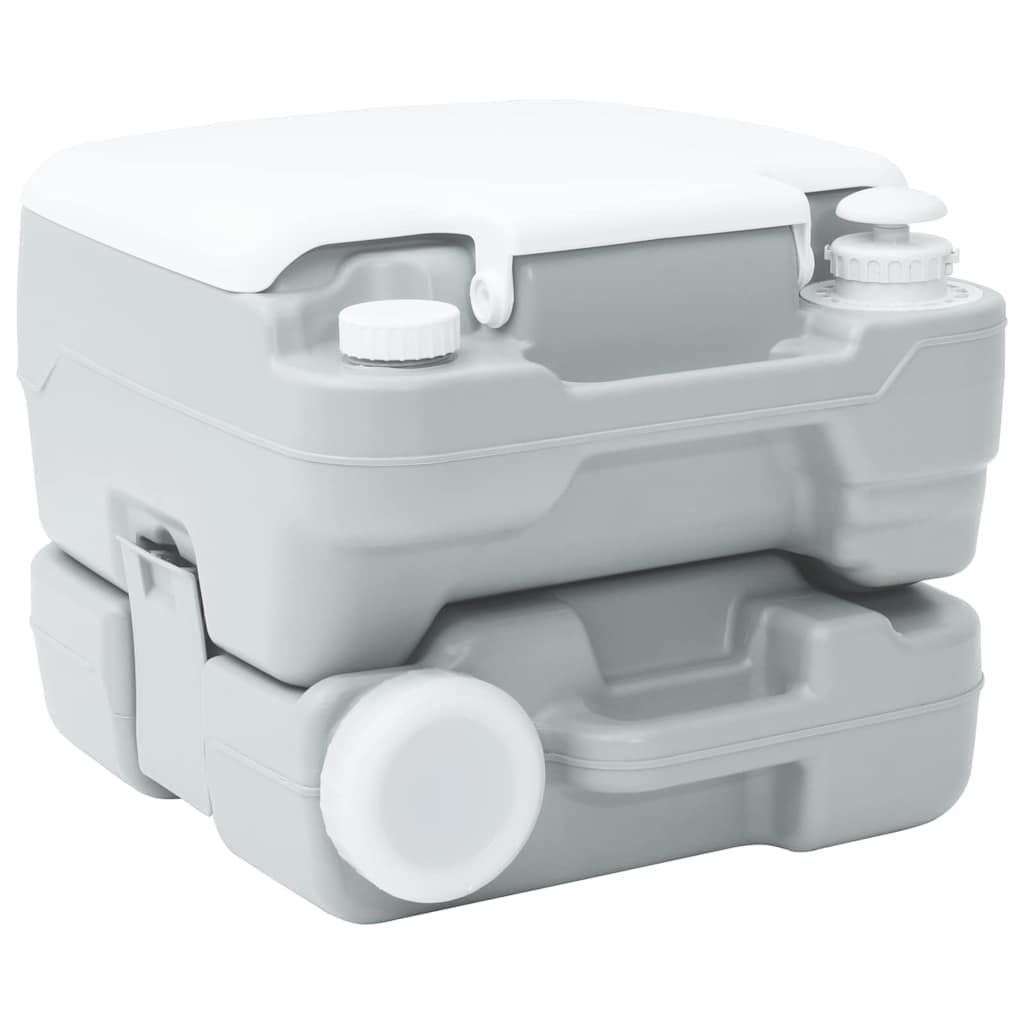 Toilette da Campeggio Grigio e Bianco 41,5 x 36,5 x 30 cm