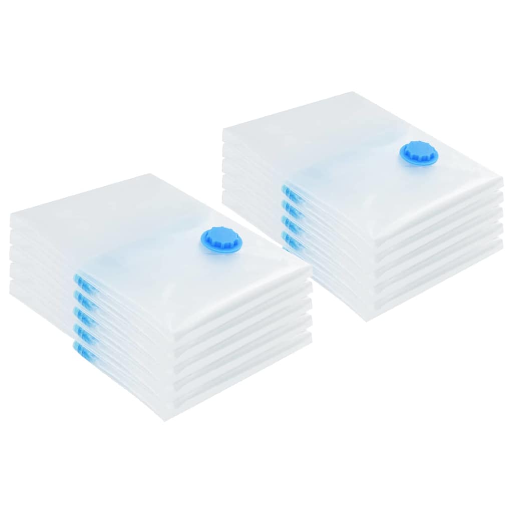 Sacchetti per Stoccaggio 10 pz Trasparente e Blu 70 x 50 cm