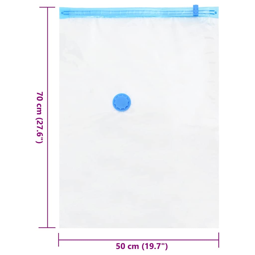 Sacchetti per Stoccaggio 20 pz Trasparente e Blu 70 x 50 cm