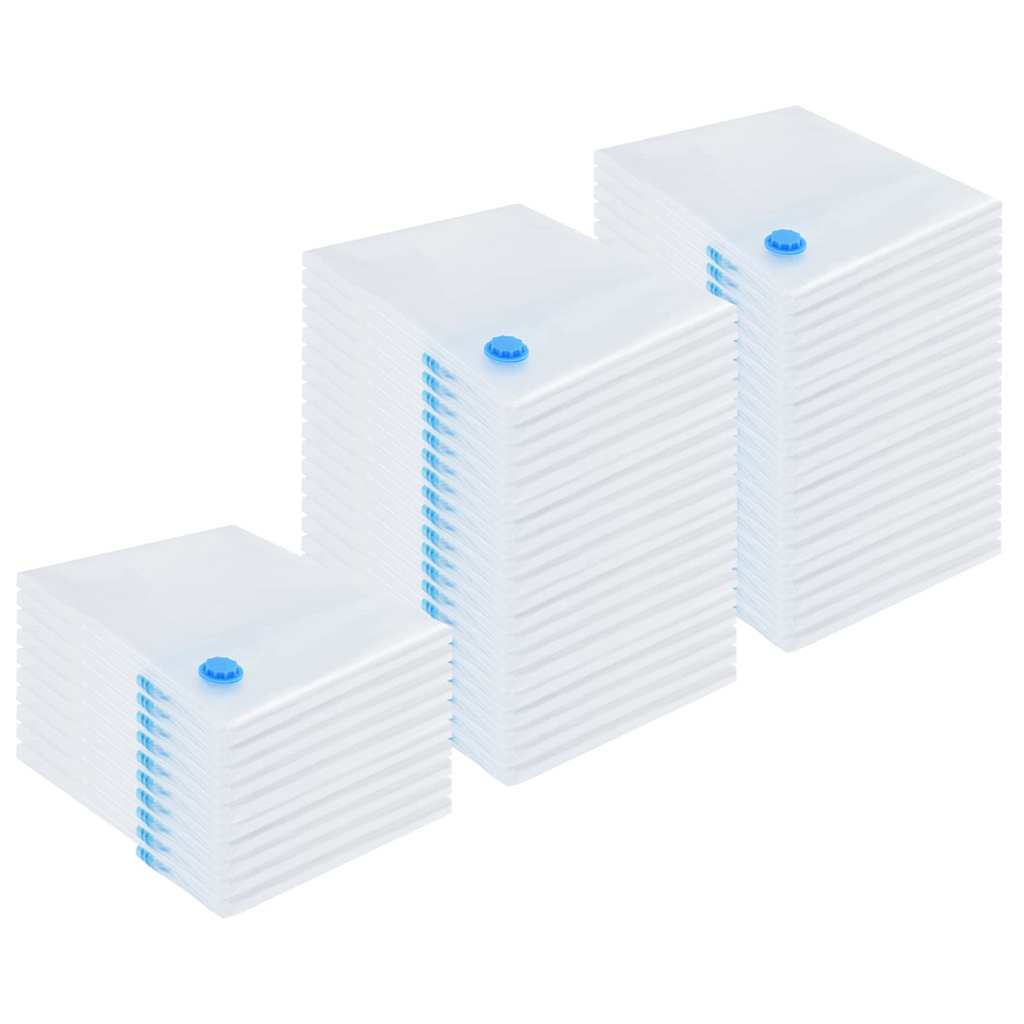 Sacchetti per Stoccaggio 50 pz Trasparente e Blu 130 x 100 cm