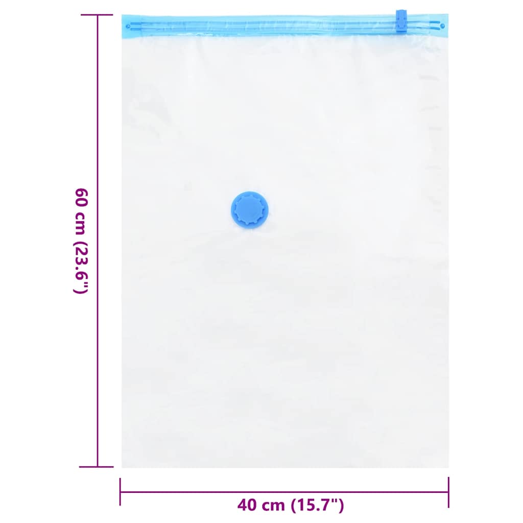 Sacchetti per Stoccaggio 5 pz Trasparente e Blu 60 x 40 cm