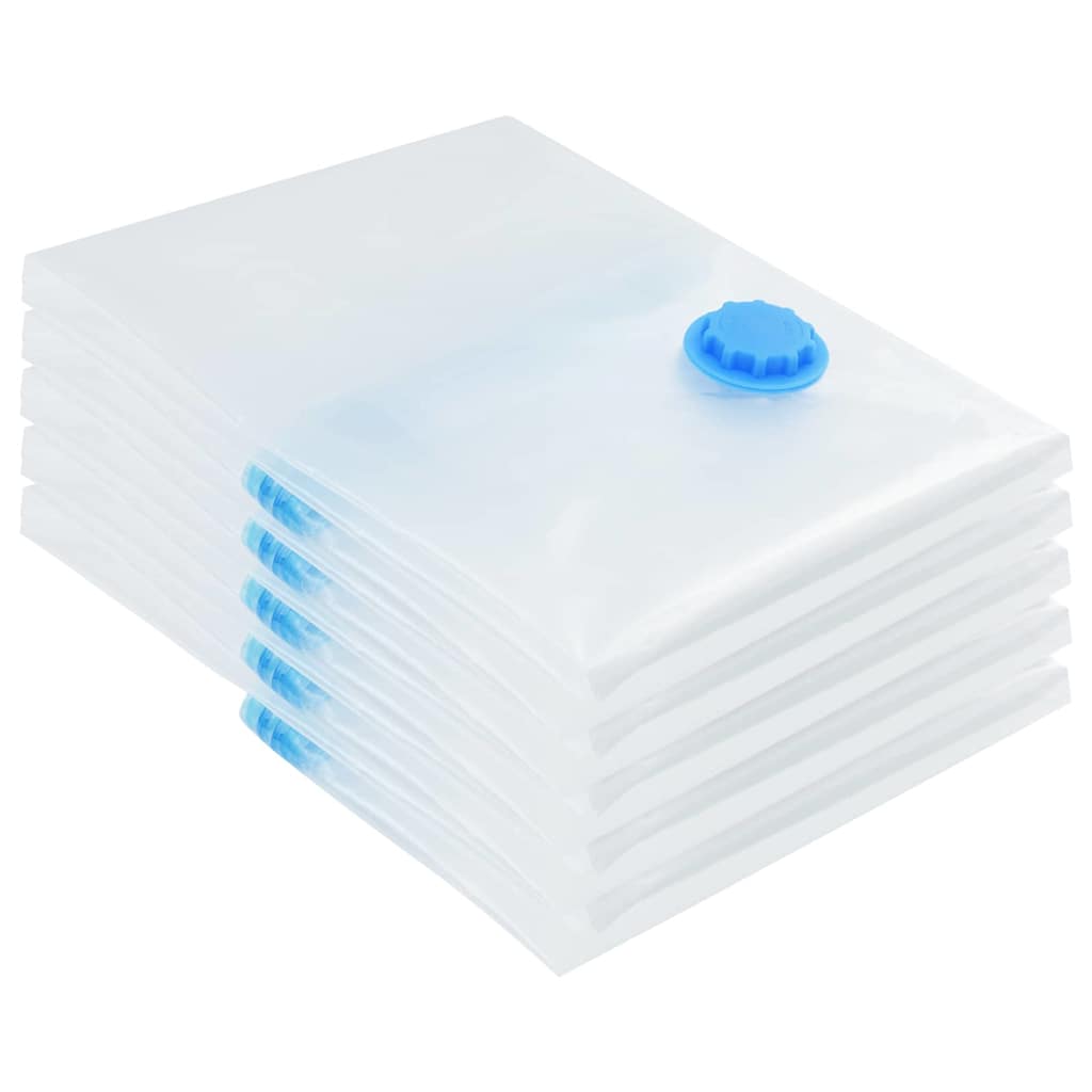 Sacchetti per Stoccaggio 5 pz Trasparente e Blu 80 x 60 cm