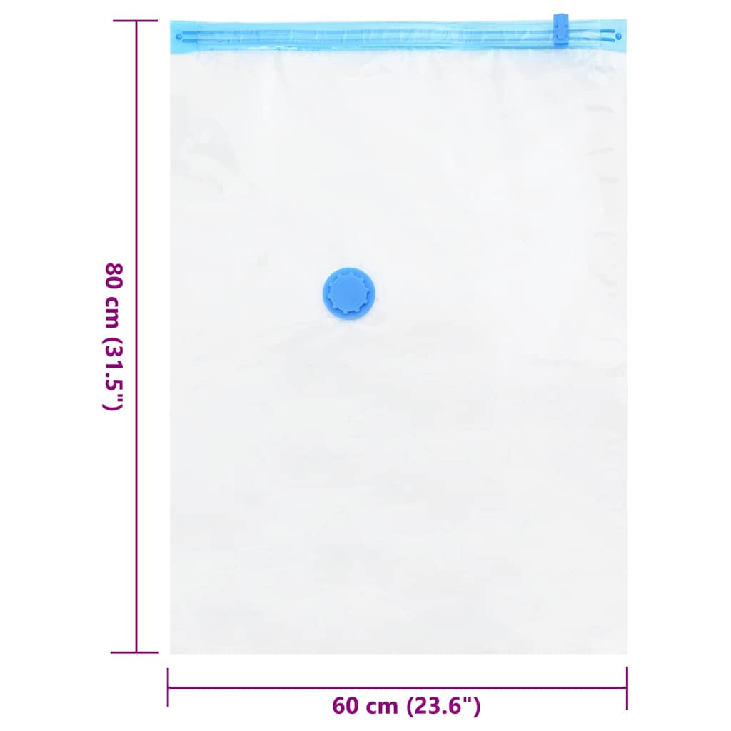 Sacchetti per Stoccaggio 5 pz Trasparente e Blu 80 x 60 cm