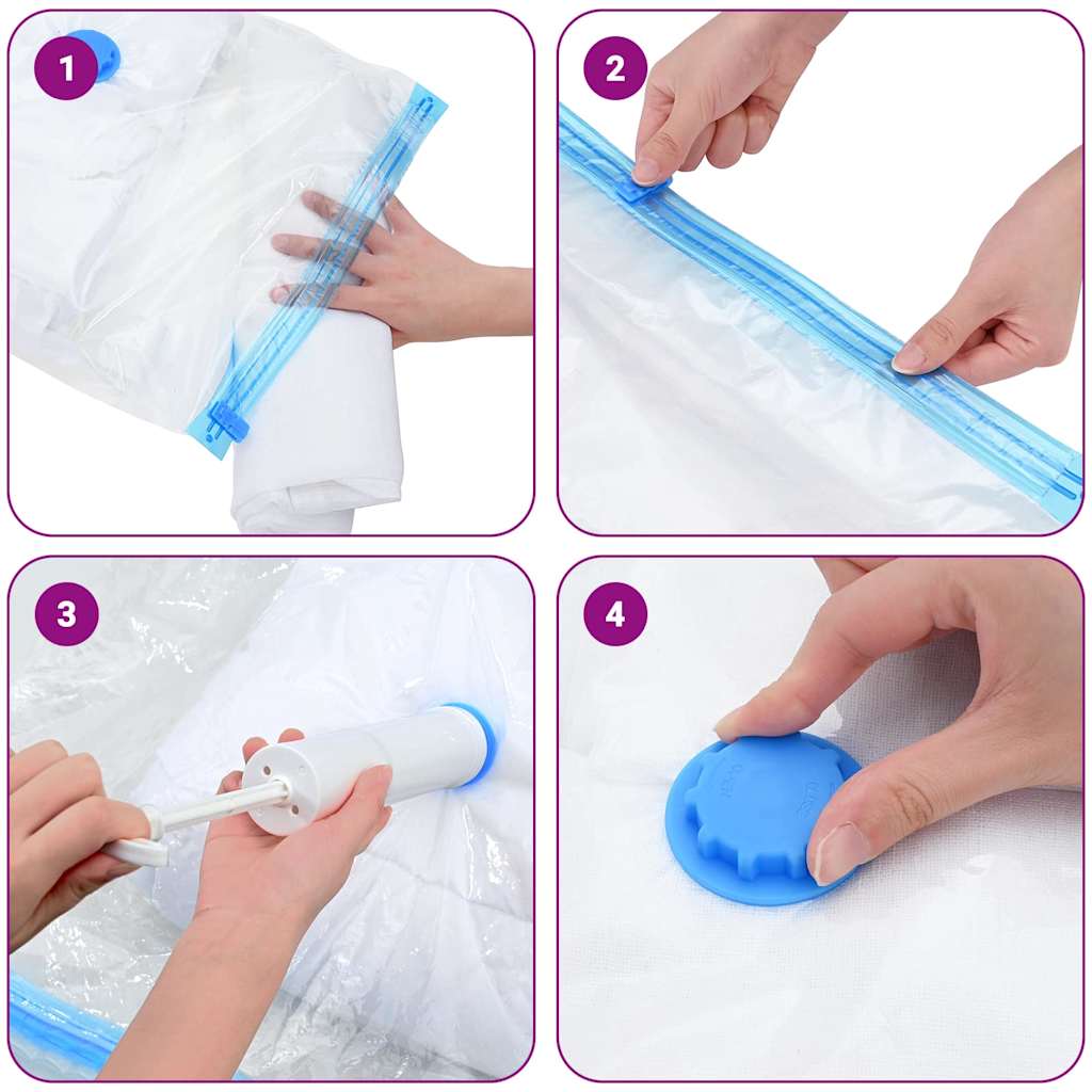 Sacchetti per Stoccaggio 5 pz Trasparente e Blu 120 x 70 cm