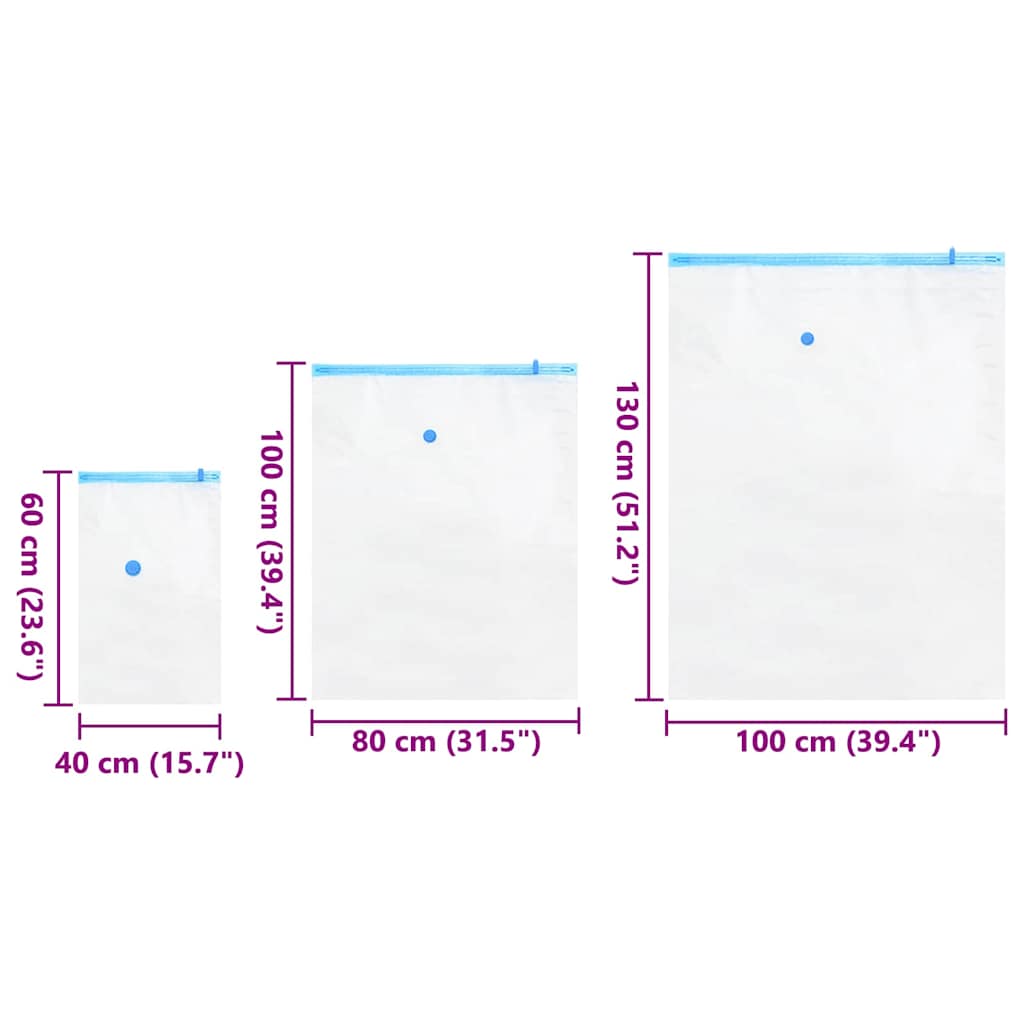 Sacchetti per Stoccaggio 10 pz Trasparente e Blu 130 x 100 cm