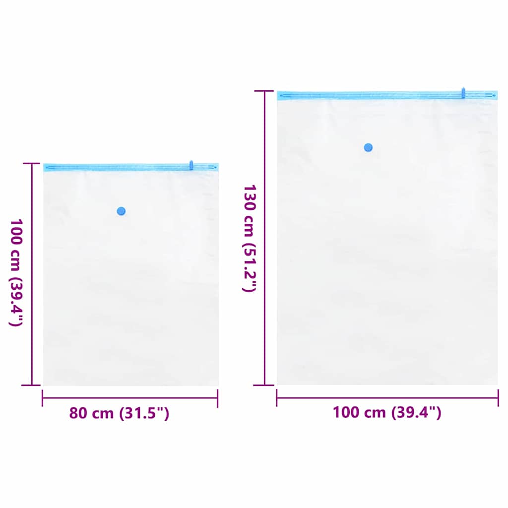 Sacchetti per Stoccaggio 5 pz Trasparente e Blu 130 x 100 cm