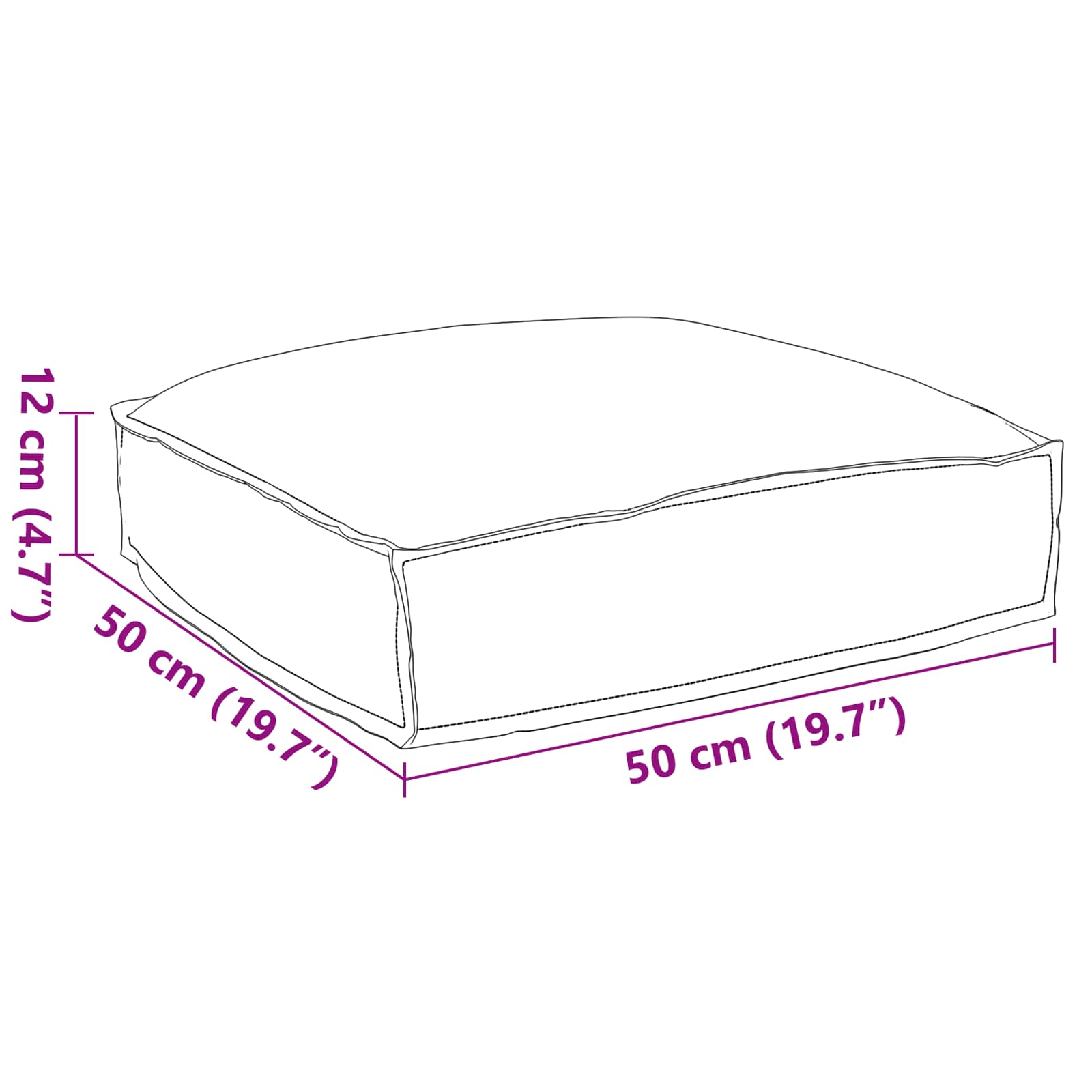 Cuscino Tessuto Oxford Beige 50 x 50 x 12 cm