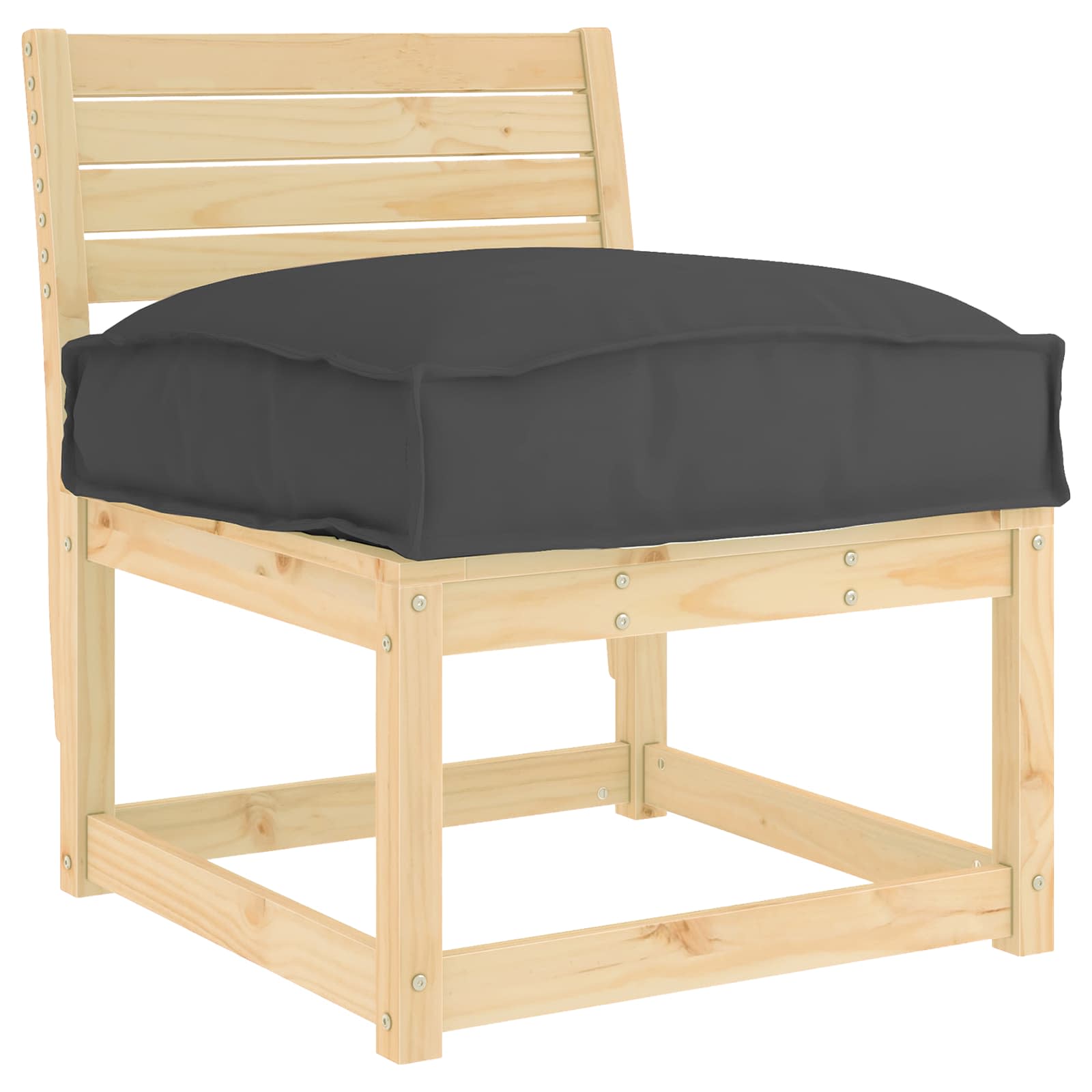 Cuscino Tessuto Oxford Nero 50 x 50 x 12 cm