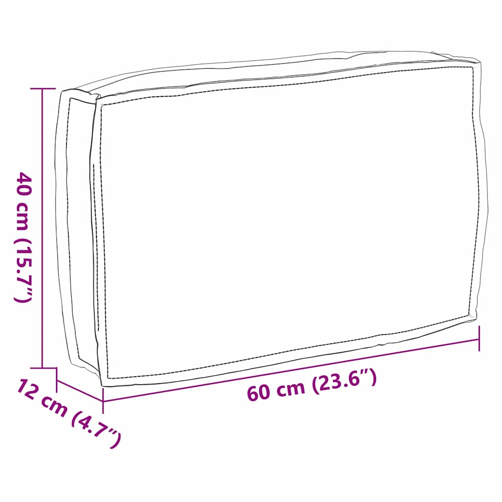 Cuscino Grigio 60 x 40 x 12 cm Tessuto Oxford