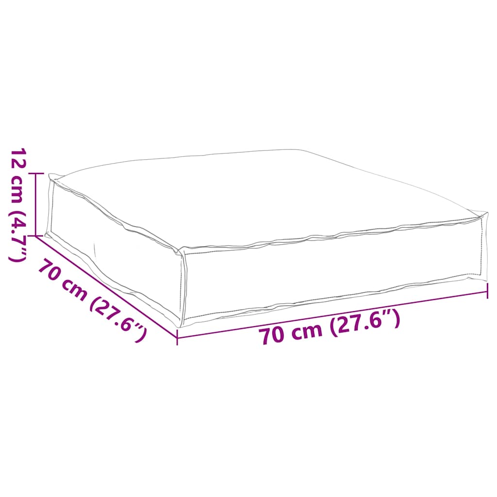 Cuscino Tessuto Oxford Nero 70 x 70 x 12 cm