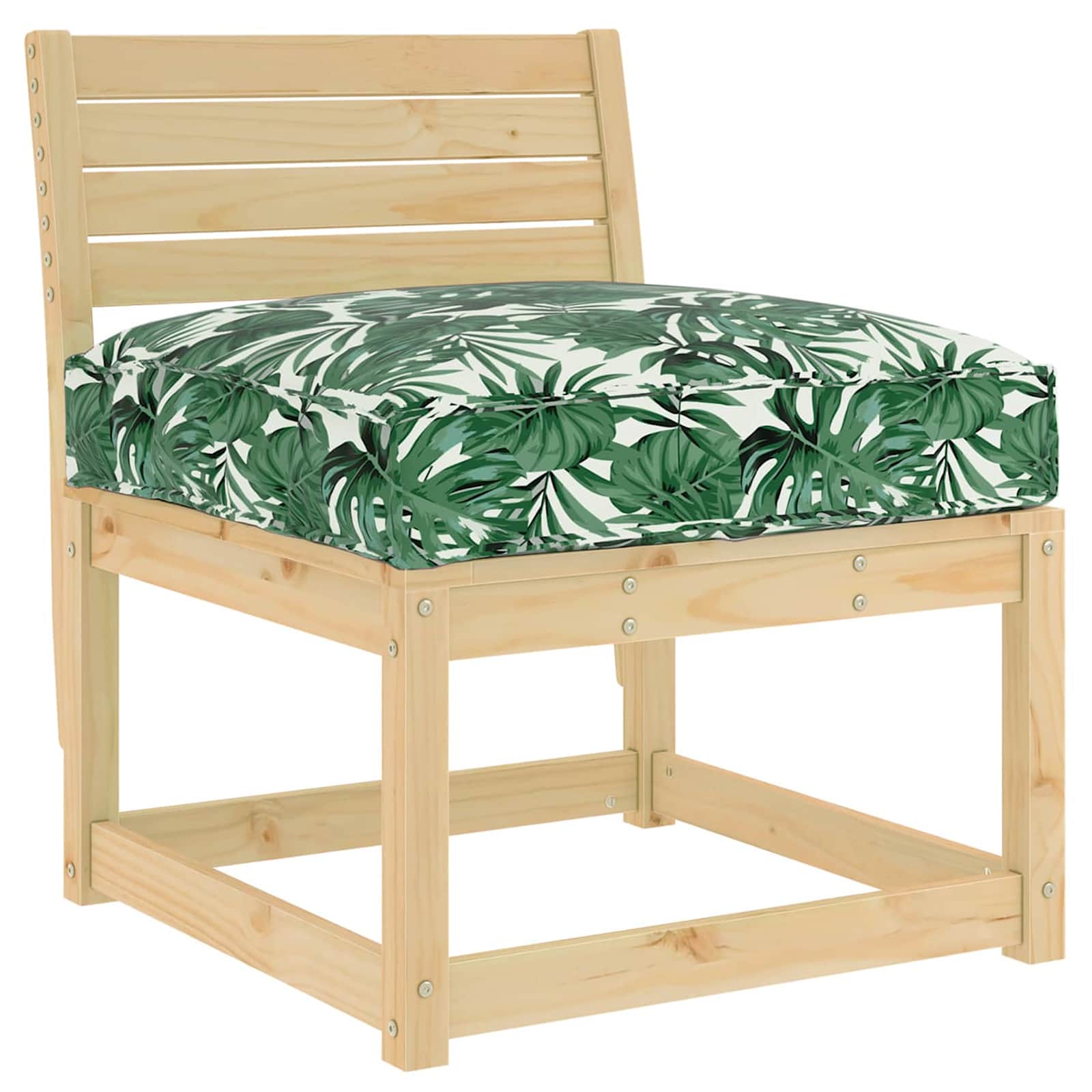 Cuscino Tessuto Oxford Motivo Foglia 70 x 70 x 12 cm
