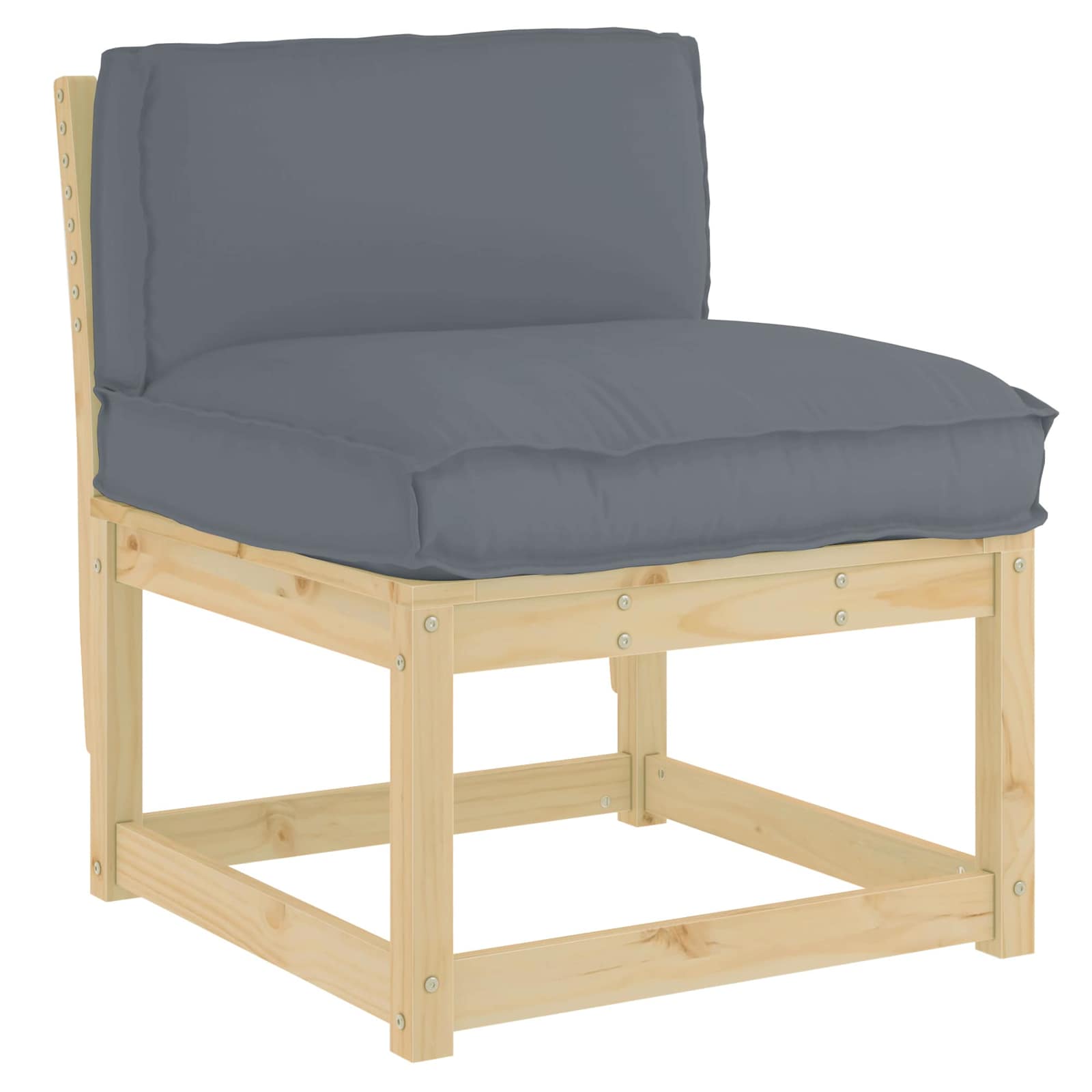 Cuscino Tessuto Oxford Antracite 70 x 40 x 12 cm