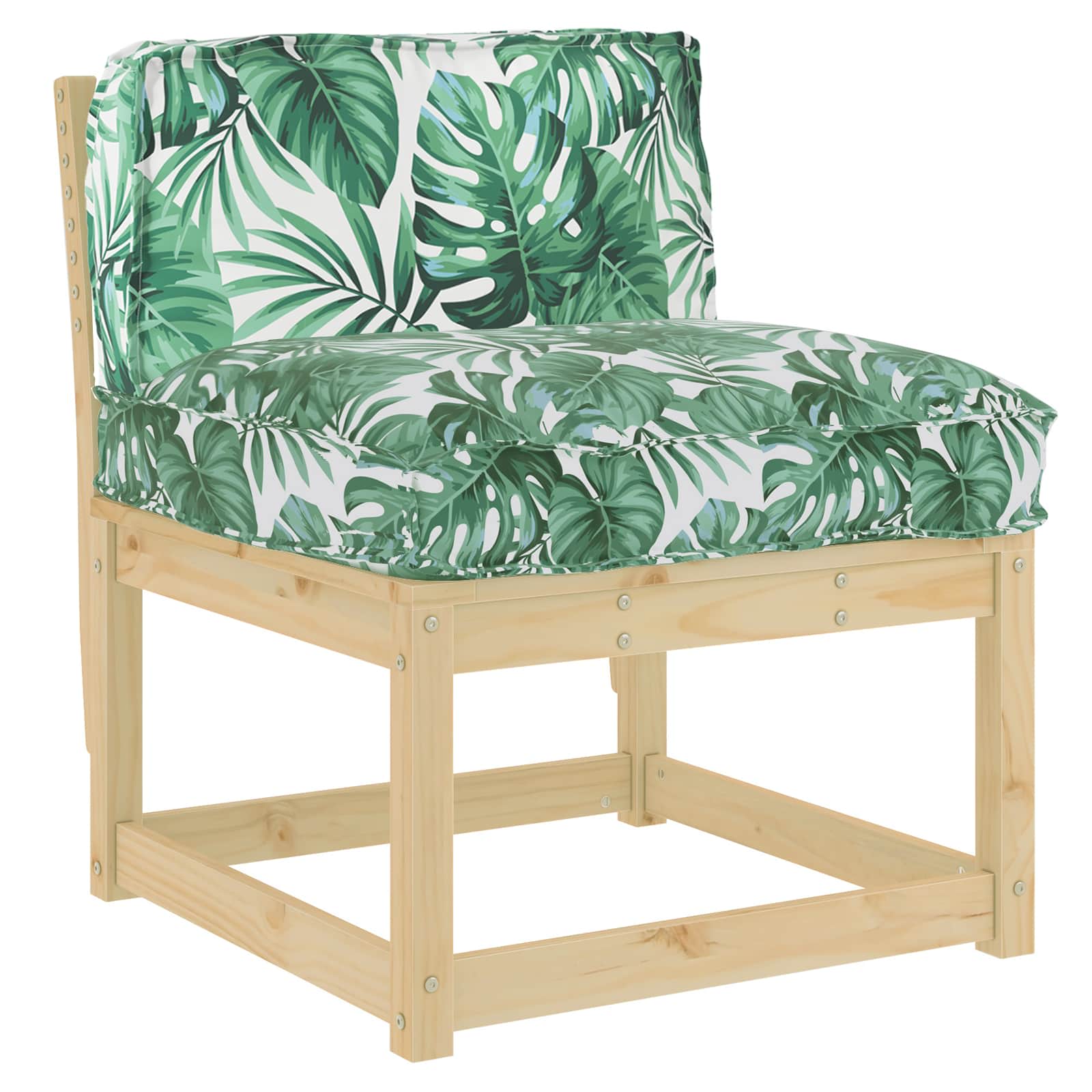 Cuscino Tessuto Oxford Motivo a Foglie 70 x 40 x 12 cm