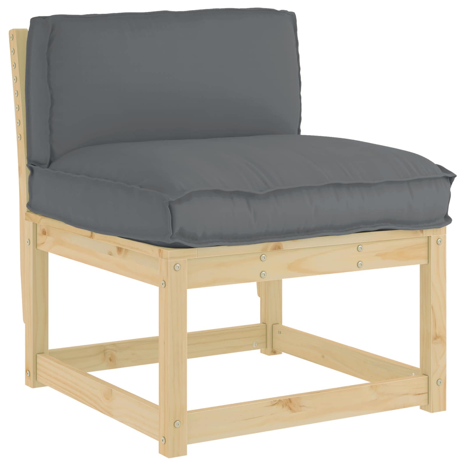 Cuscino Tessuto Oxford Antracite 80 x 40 x 12 cm