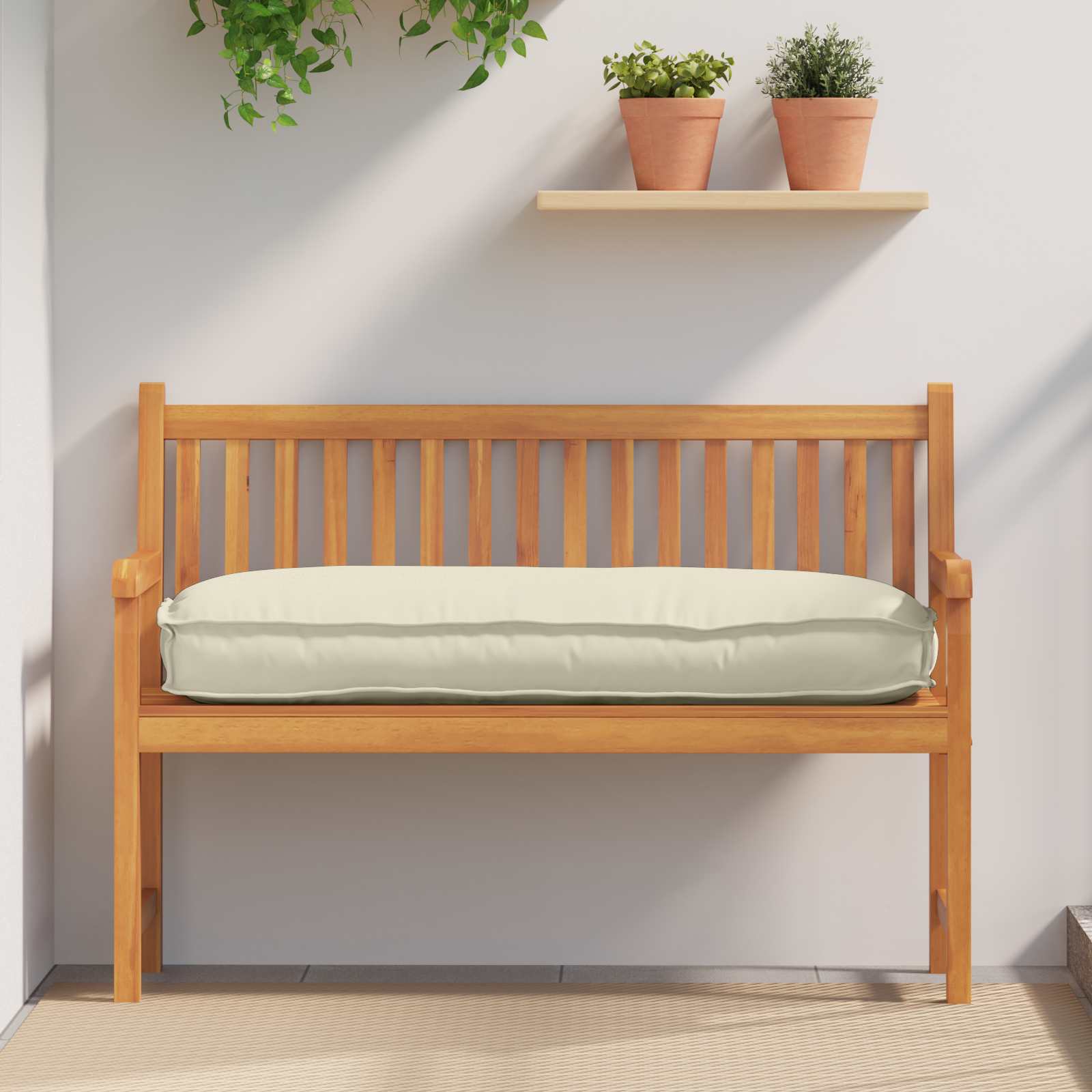 Cuscino Tessuto Oxford Crema 120 x 50 x 12 cm