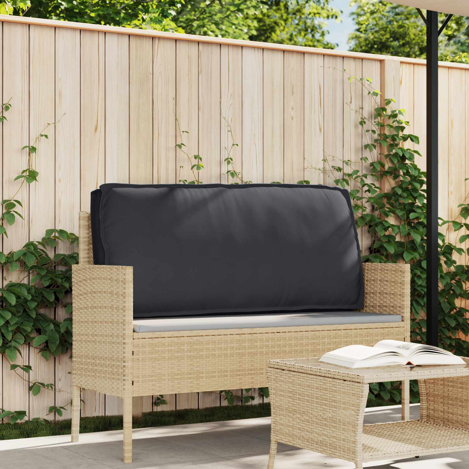 Cuscino Tessuto Oxford Nero 120 x 60 x 12 cm