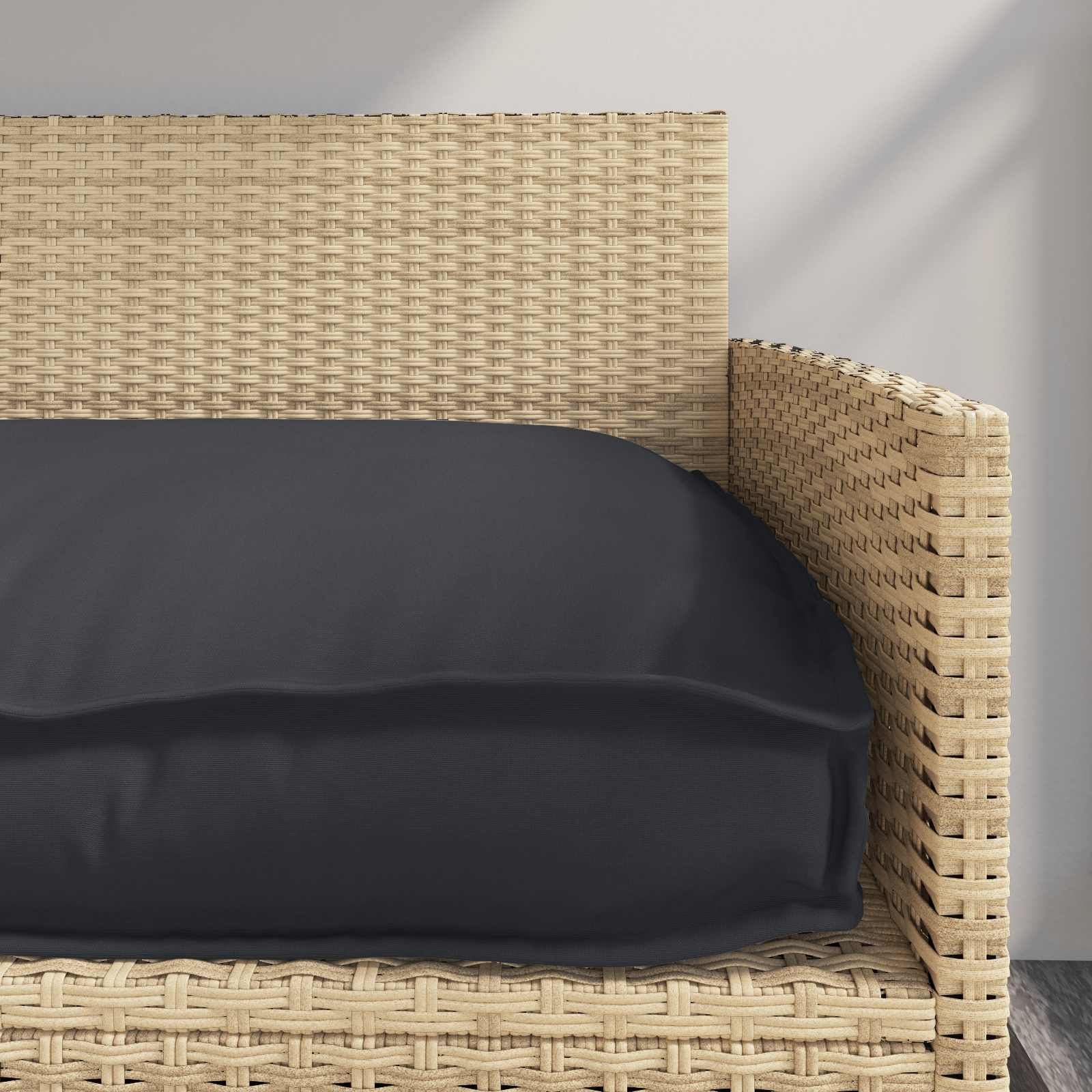 Cuscino Tessuto Oxford Nero 120 x 60 x 12 cm