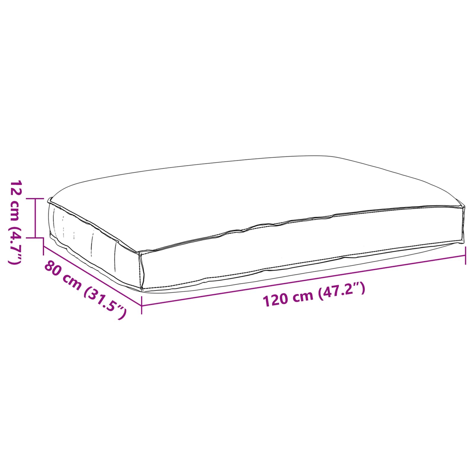Cuscino Tessuto Oxford Multicolore 120 x 80 x 12 cm