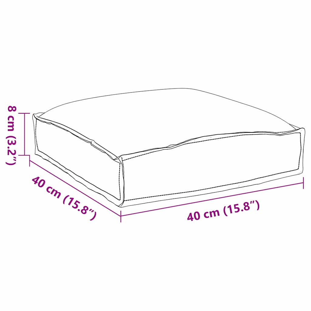 Cuscino 2 pz Tessuto Oxford Antracite 40 x 40 x 8 cm