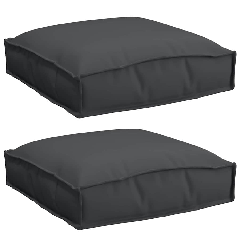 Cuscino 2 pz Tessuto Oxford Nero 40 x 40 x 8 cm