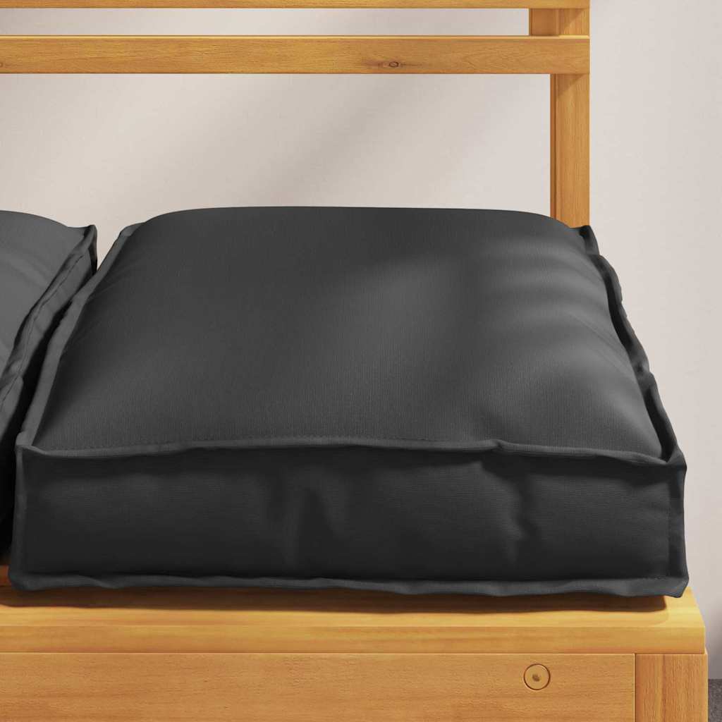 Cuscino 2 pz Tessuto Oxford Nero 40 x 40 x 8 cm