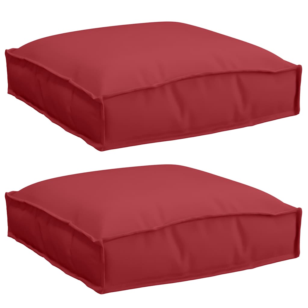 Cuscino 2 pz Tessuto Oxford Rosso Vino 40 x 40 x 8 cm