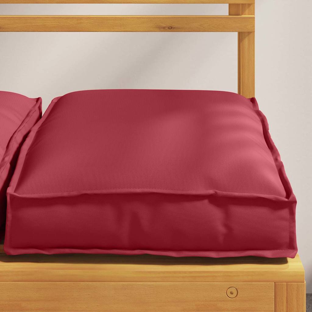 Cuscino 2 pz Tessuto Oxford Rosso Vino 40 x 40 x 8 cm