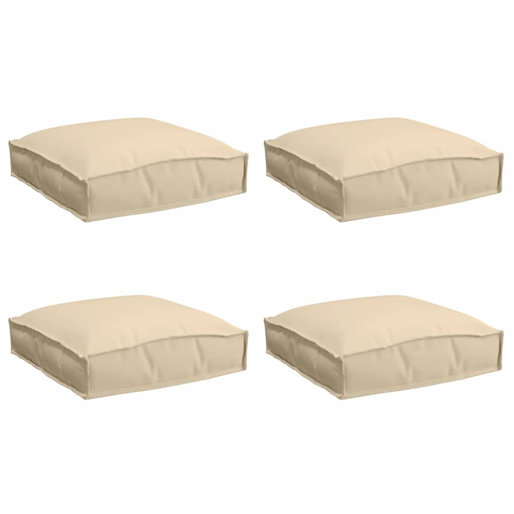 Cuscino 4 pz Tessuto Oxford Beige 40 x 40 x 8 cm