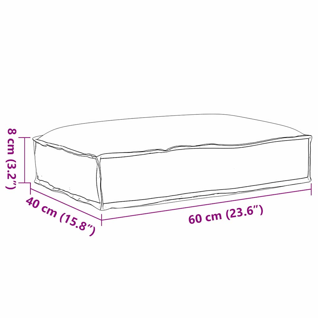 Cuscino Tessuto Oxford Grigio 60 x 40 x 8 cm