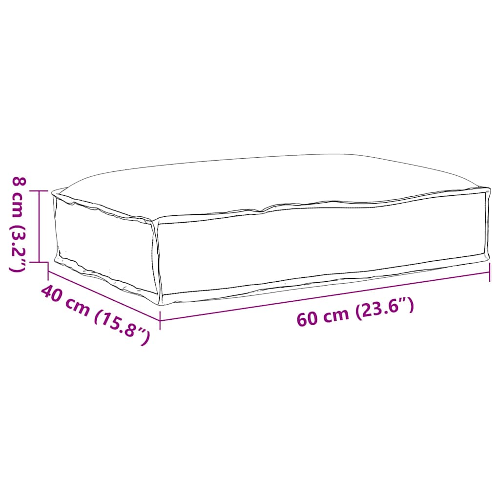 Cuscino Tessuto Oxford Blu Reale 60 x 40 x 8 cm