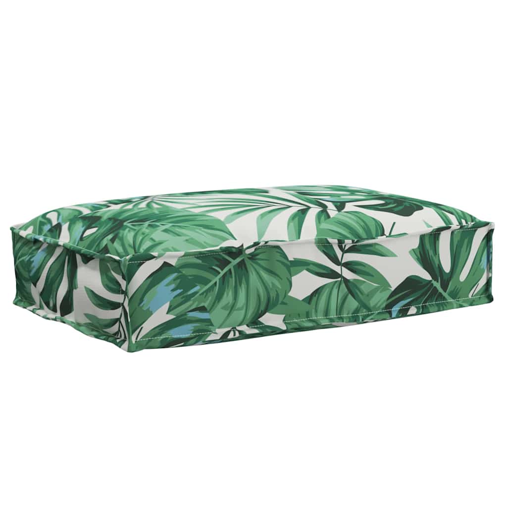 Cuscino Tessuto Oxford Motivo a Foglie 60 x 40 x 8 cm