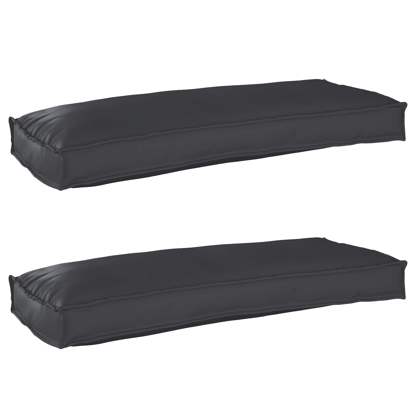 Set di Cuscini per Pallet 2 pz Tessuto Oxford Nero