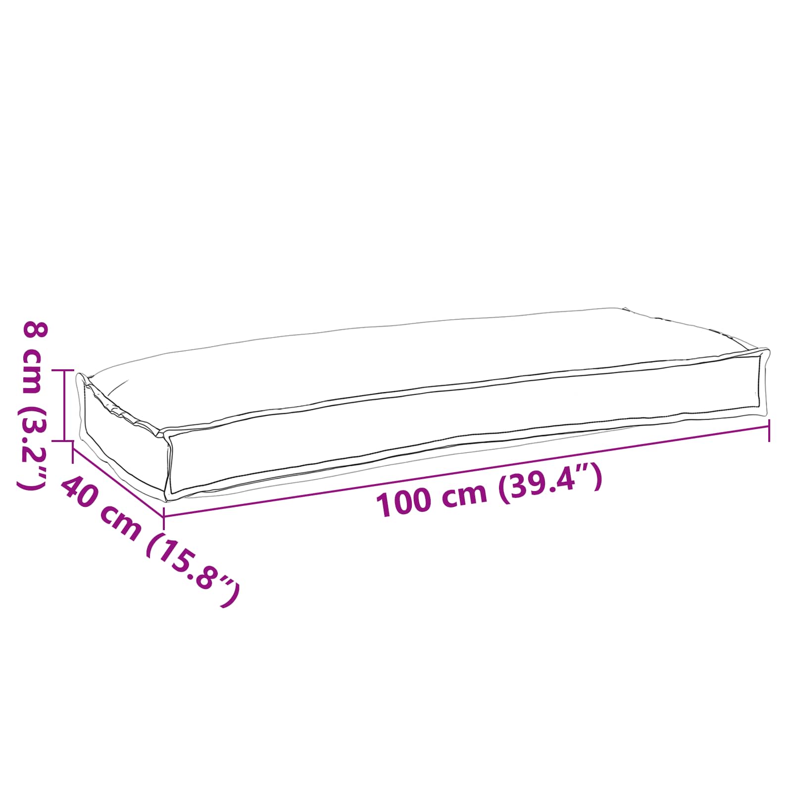 Set di Cuscini per Pallet 2 pz Tessuto Oxford Nero
