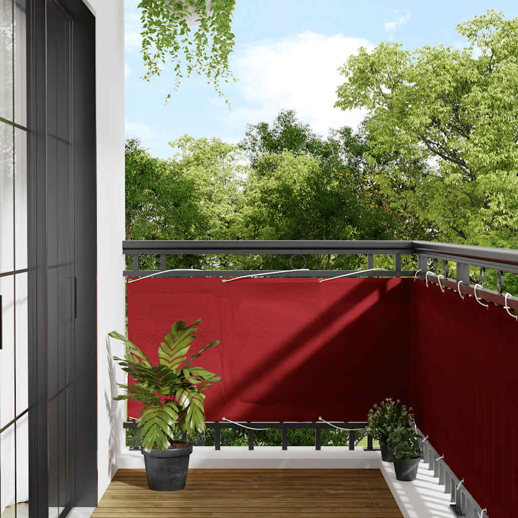 Paravento da Balcone Rosso 75x1000 cm 100% Poliestere Oxford
