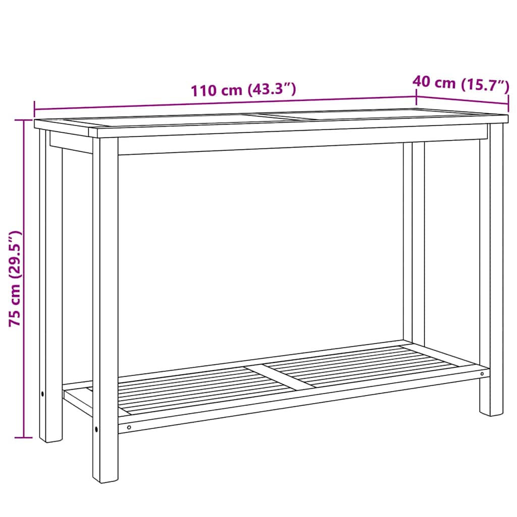 Tavolo consolle Marrone 110 x 40 x 75 cm Legno di teak solido