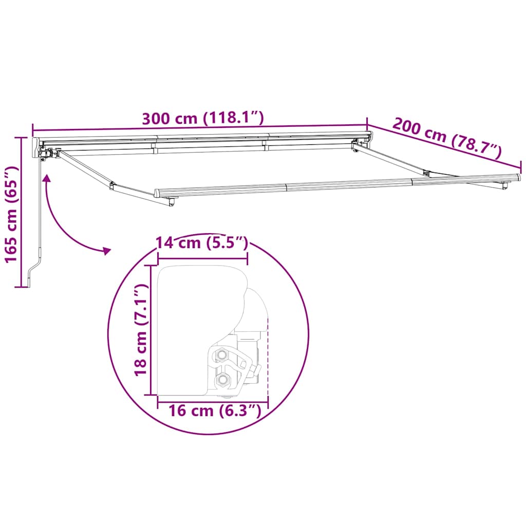 Struttura della tenda Regolabile Bianco 3 x 2 m Acciaio