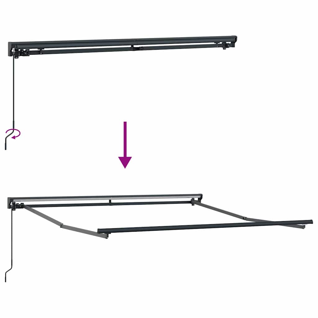 Struttura della tenda Regolabile Antracite 3 x 2,5 m Acciaio