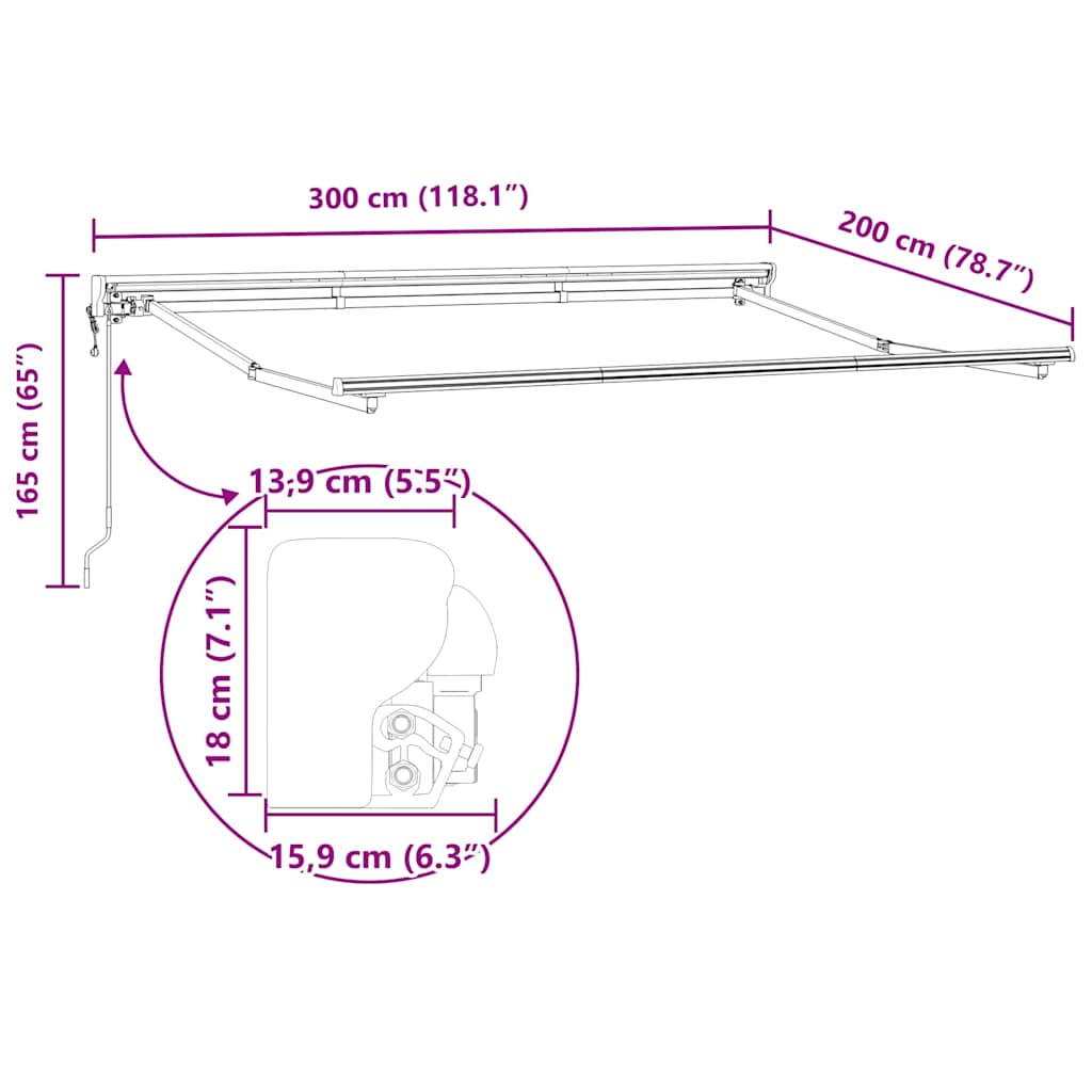 Struttura della tenda Regolabile Bianco 3 x 2 m Acciaio