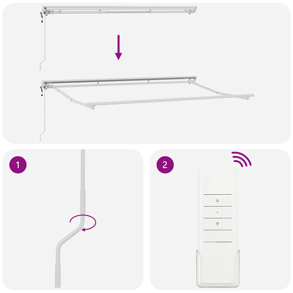Struttura della tenda Regolabile Bianco 3,5 x 2 m Acciaio