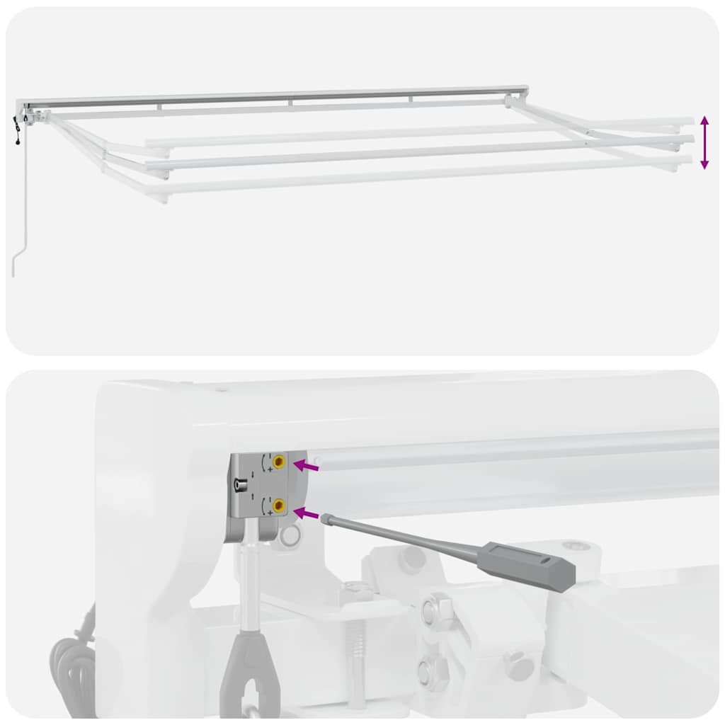 Struttura della tenda Regolabile Bianco 4 x 2 m Acciaio