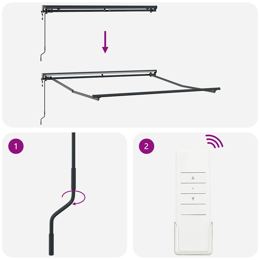 Struttura della tenda Regolabile Antracite 3,5 x 2,5 m Acciaio