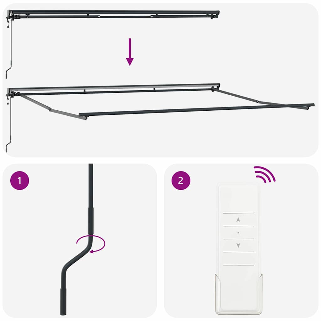 Struttura della tenda Regolabile Antracite 4,5 × 3 m Acciaio