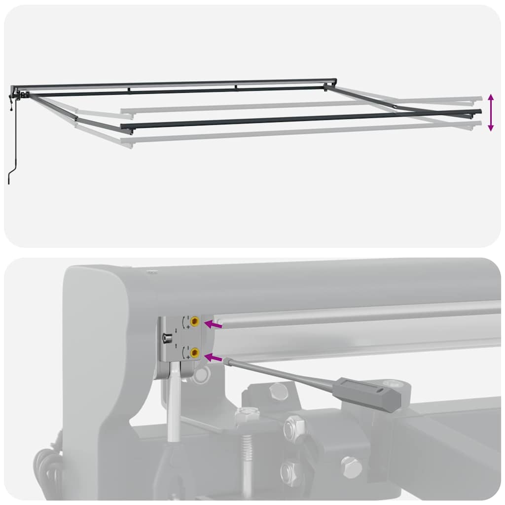 Struttura della tenda Regolabile Antracite 4,5 × 3 m Acciaio
