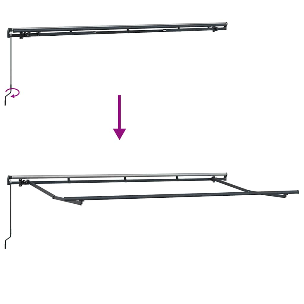 Struttura della tenda Antracite 4 x 2 m Metallo