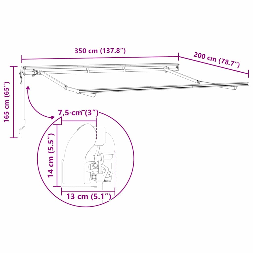 Struttura della tenda Bianco 3,5 x 2 m Metallo