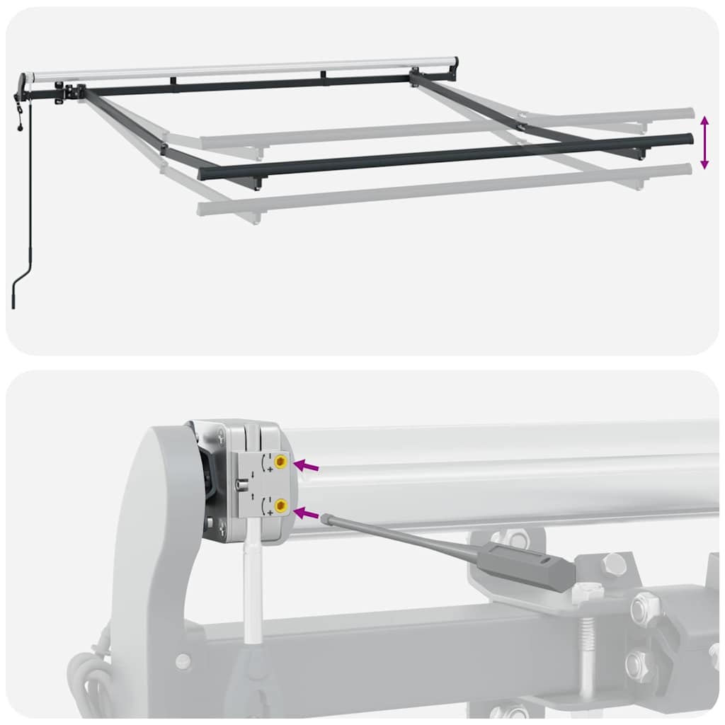 Struttura della tenda Antracite 2,5 x 2 m Metallo
