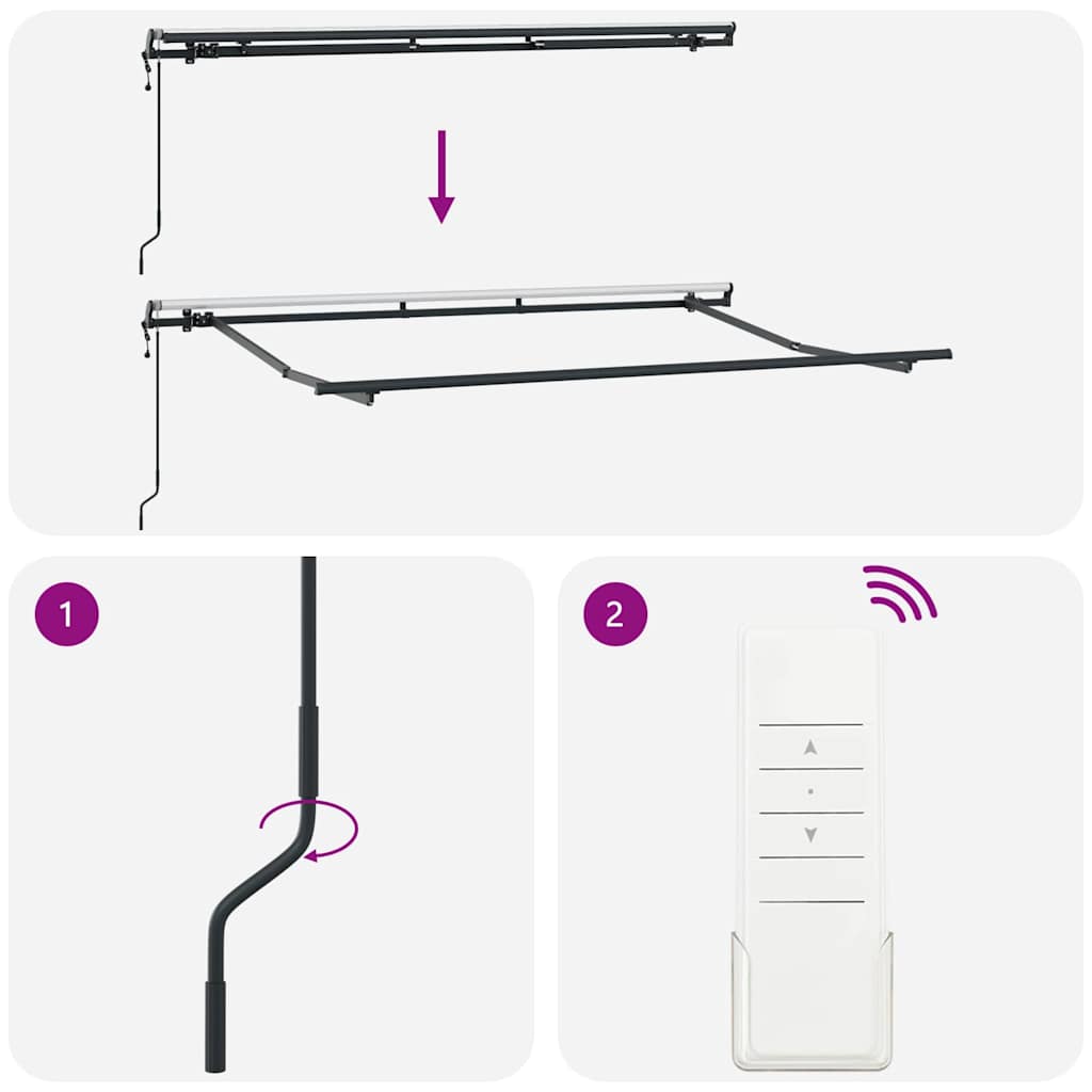 Struttura della tenda Antracite 3,5 x 2 m Metallo